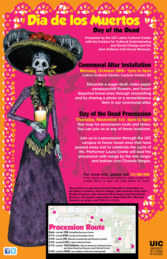 la catrina with a bouquet of roses on a pink background