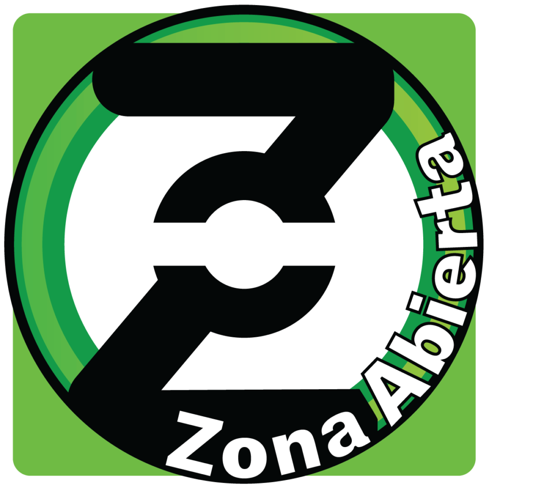 Green circle with a black, bold Z in the middle along with the words Zona Abierta wrapped along the circle