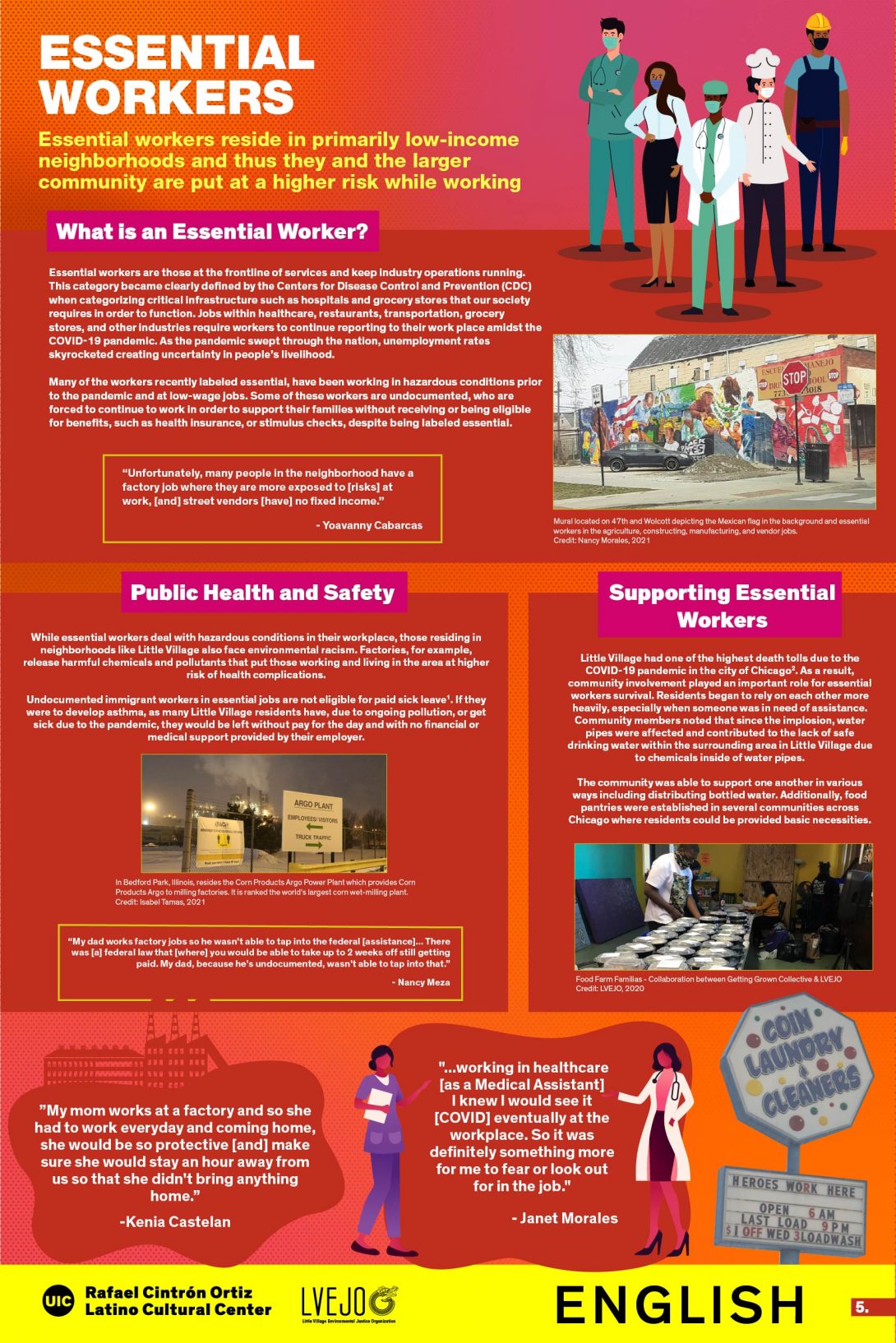 Header image of the second infographic includes workers who are considered essential